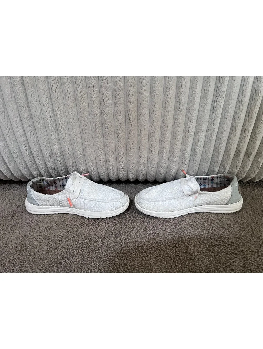 Hey Dude Women's White Slip-On Casual Shoes size 8